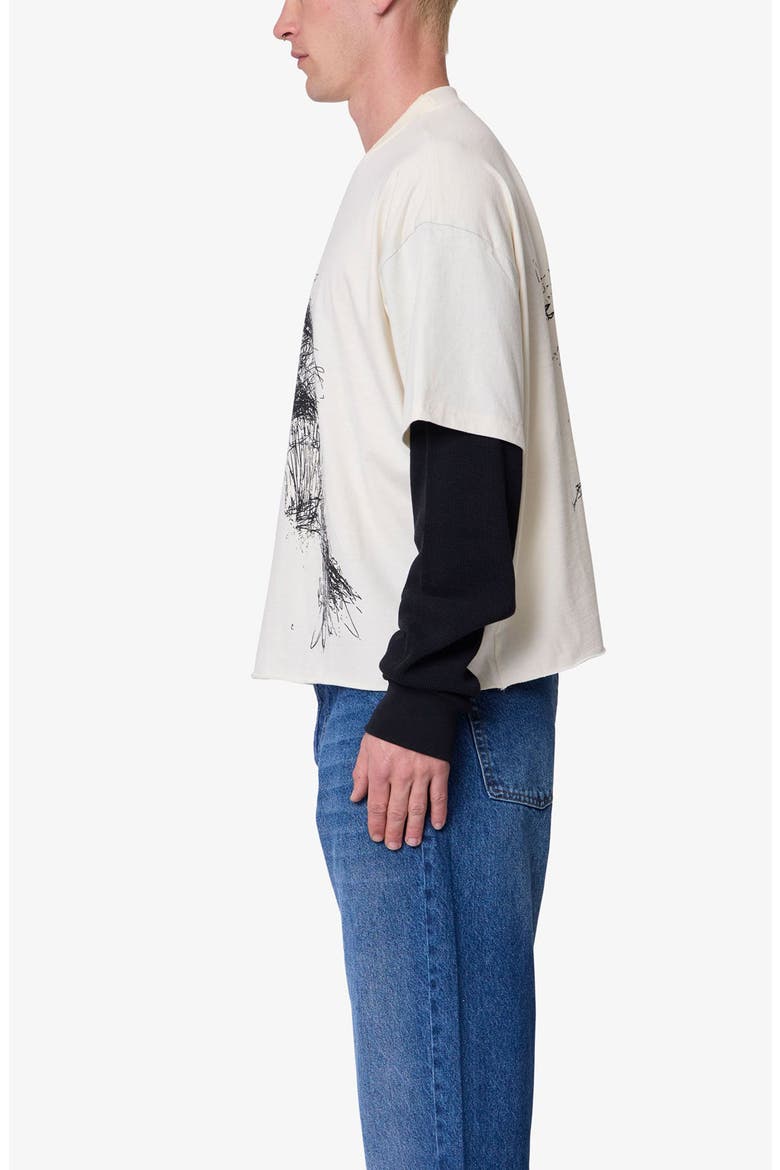 Lost Layered Thermal Graphic T-Shirt, Alternate, color, WHITE/ BLACK