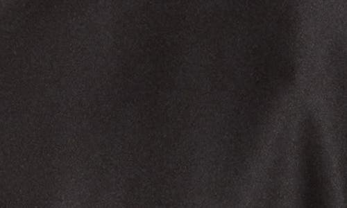 Renee C Cowl Neck Long Sleeve Satin Minidress In Black
