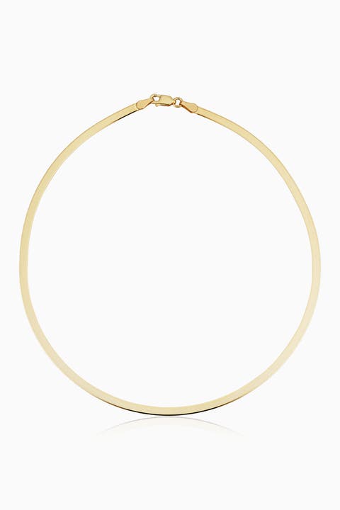 14K Yellow Gold Park Avenue Bold Herringbone Choker