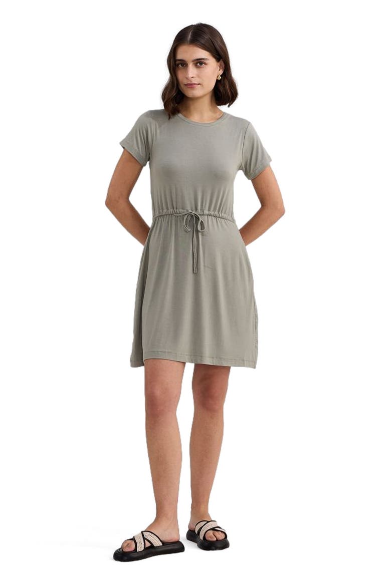Comfortable Drawstring Short Dress, Main, color, Green
