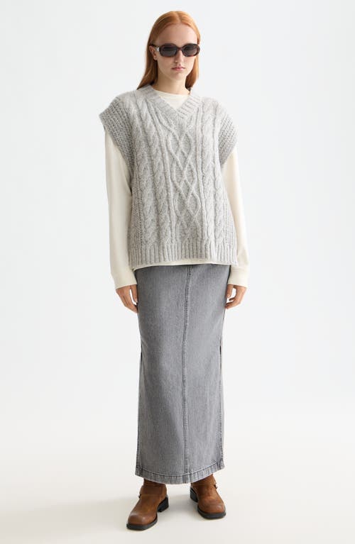 Scotch & Soda Cable Side Tie Sweater Vest In Gray