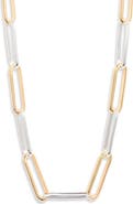Nordstrom Two-Tone Paper Clip Chain Necklace