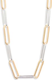 Nordstrom Two-Tone Paper Clip Chain Necklace