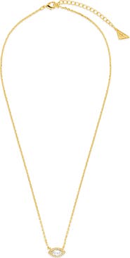 Sterling Forever Jamie Marquise Cubic Zirconia Pendant Necklace