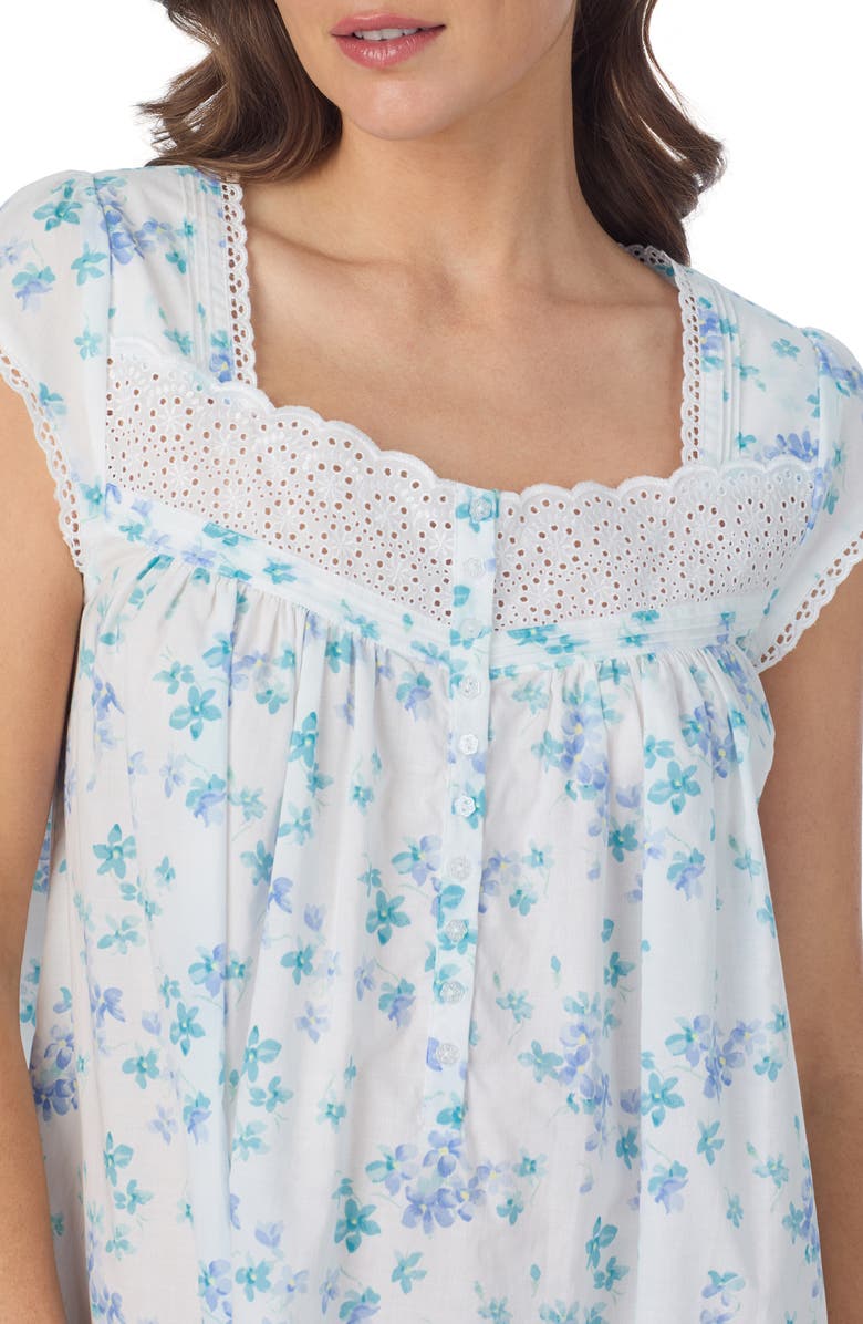 Eileen West Cotton Ballet Nightgown, Alternate, color, White/ Floral