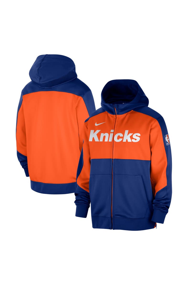 Nike Men's Nike Blue New York Knicks Authentic On-Court Showtime Performance Full-Zip Hoodie, Alternate, color, Blue
