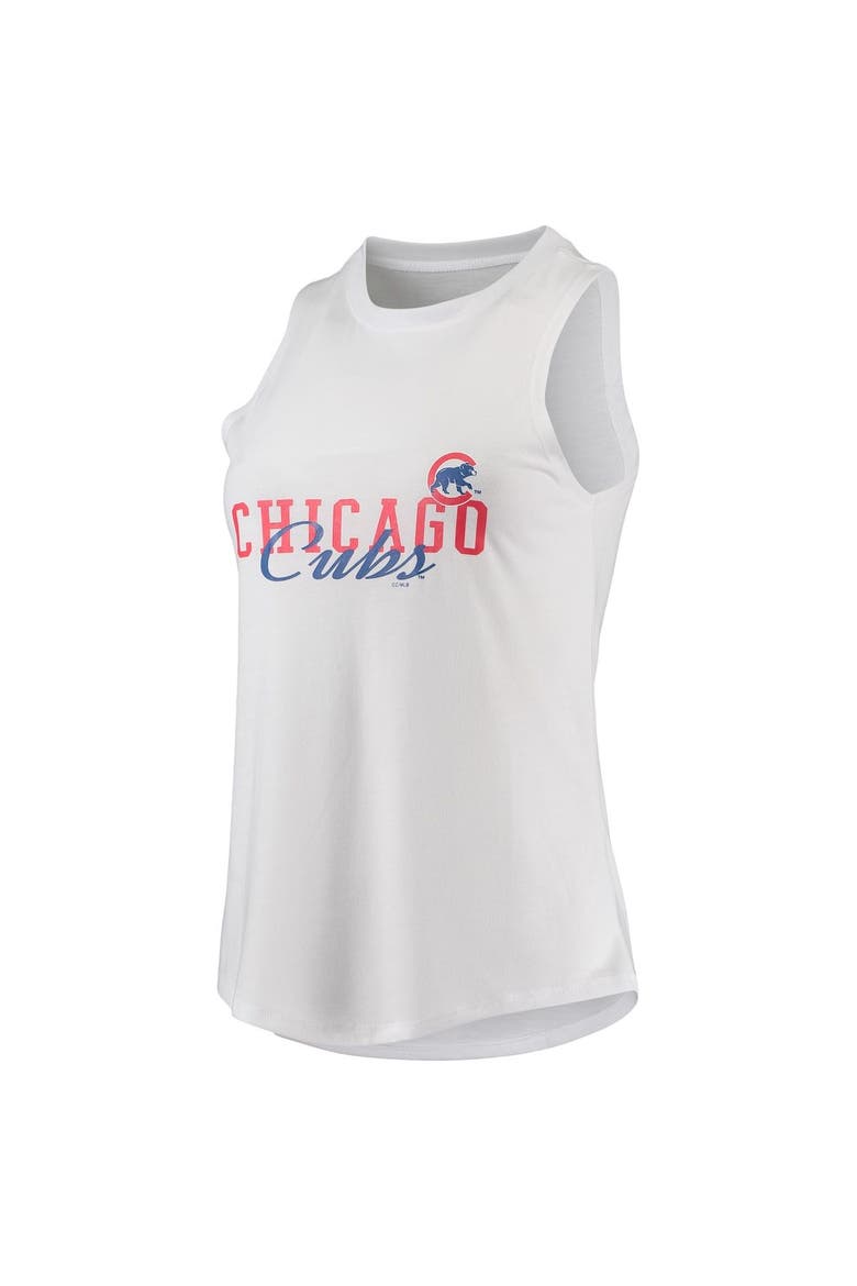 Women's Concepts Sport White/Black Chicago Cubs Sonata Tank Top & Leggings Pajama Set, Alternate, color, White