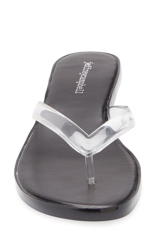 Jeffrey Campbell Lollipop Kitten-heel Jelly Thong Sandals In Clear Black Combo
