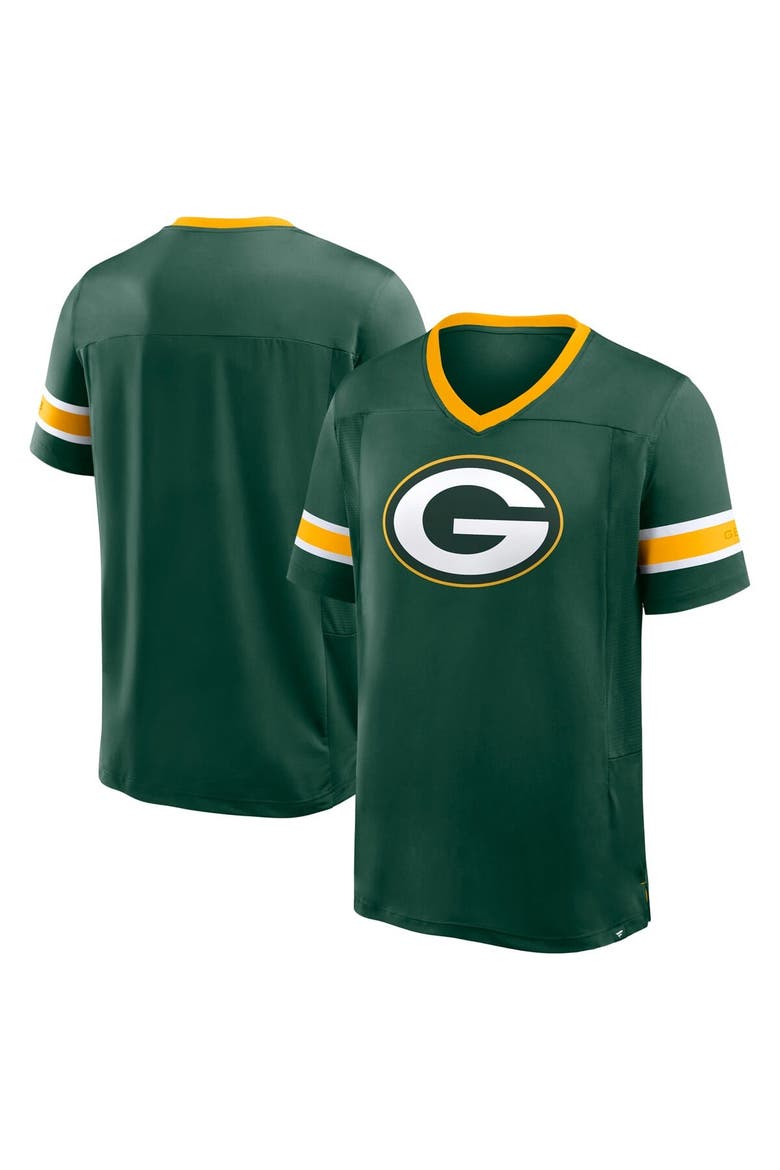 Men's Fanatics Green Green Bay Packers Hometown Premium Hashmark V-Neck T-Shirt, Main, color, Green