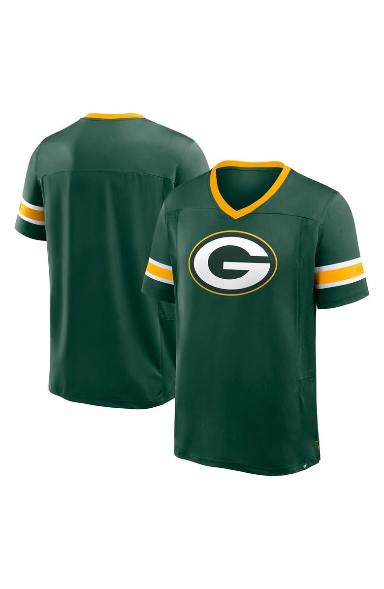 FANATICS Men's Fanatics Green Green Bay Packers Hometown Premium Hashmark V-Neck T-Shirt, Main, color, Green