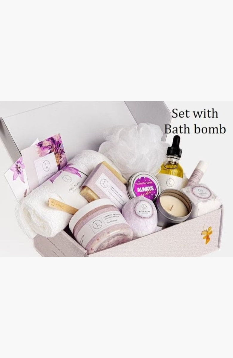 Lizush All-Natural Lavender Bath Bomb & Shower Steamer Gift Box, Alternate, color, NO COLOR