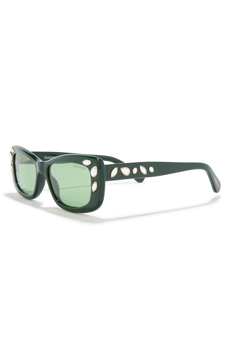 Swarovski 54mm Pillow Sunglasses, Alternate, color, Dark Green
