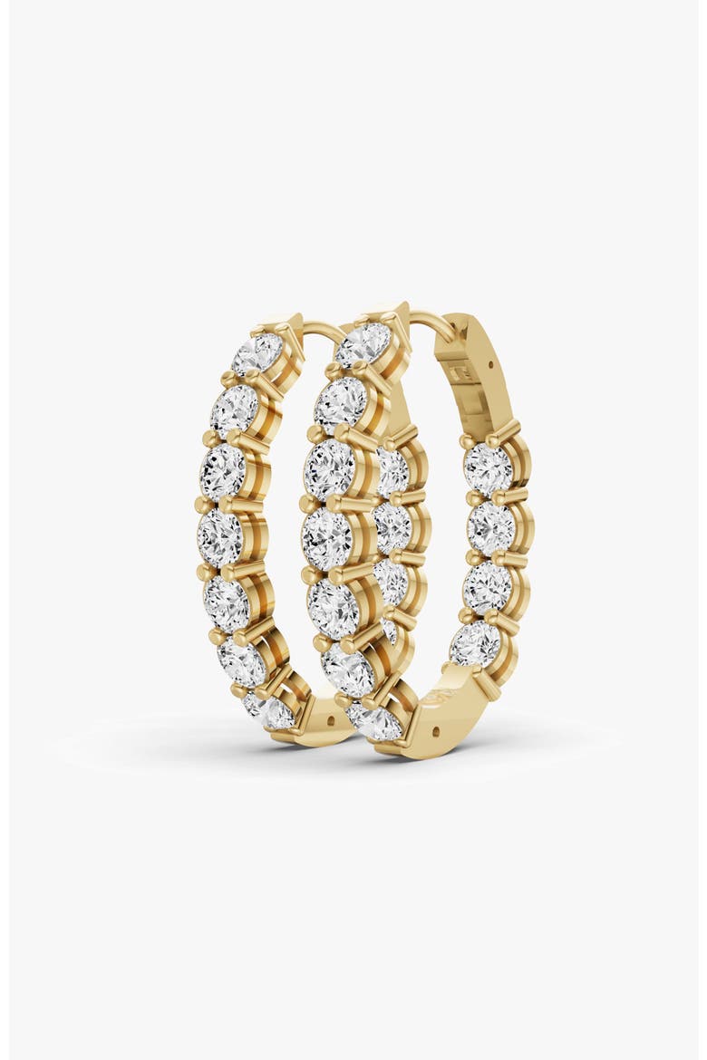 14K Gold 2 ct Sereia Earrings Hoop Diamonds, Alternate, color, Yellow Gold