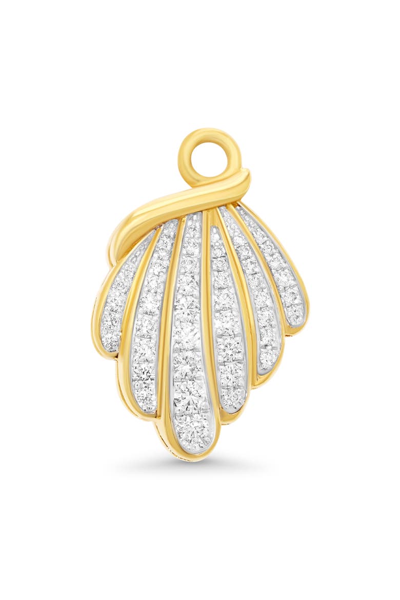 Papua Diamond Sea Shell Charm, Main, color, YELLOW GOLD