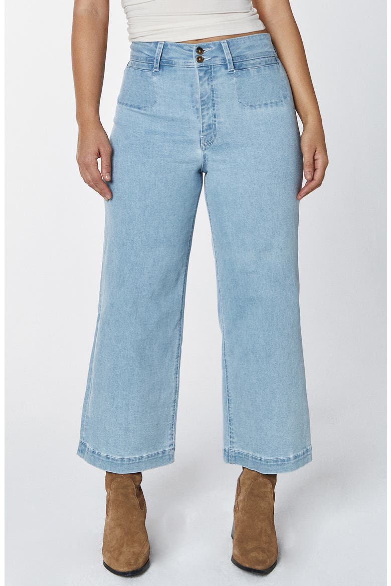 Gemma High Waist Crop Wide Leg Jeans, Main, color, SILVERLAKE