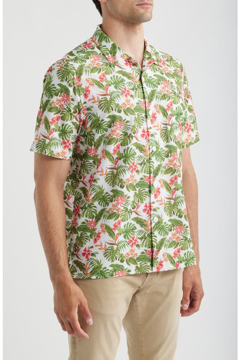 Bahama Coast Wild Grove IslandZone® Short Sleeve Button-Up Shirt, Alternate, color, CLOUD