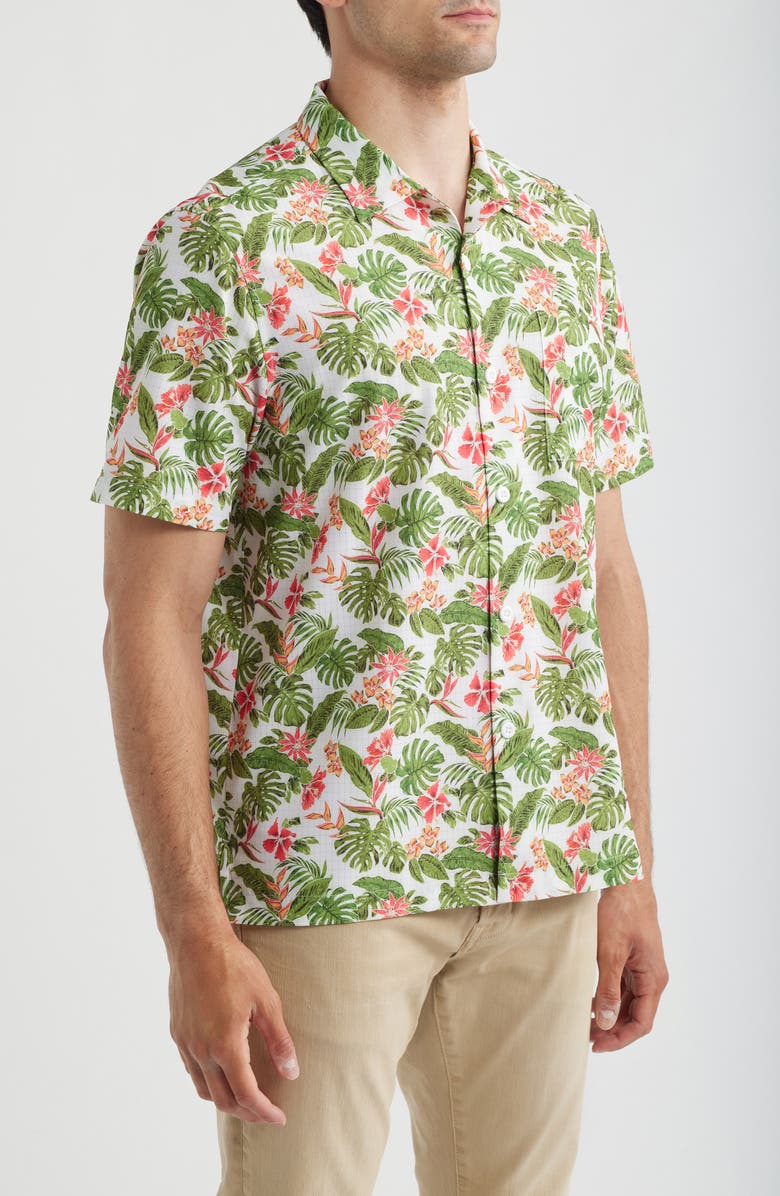Tommy Bahama Bahama Coast Wild Grove IslandZone<sup>®</sup> Short Sleeve Button-Up Shirt, Alternate, color, Cloud