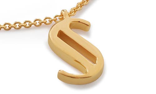 Monica Vinader Initial Pendant Necklace In 18ct Gold Vermeil/ss- S