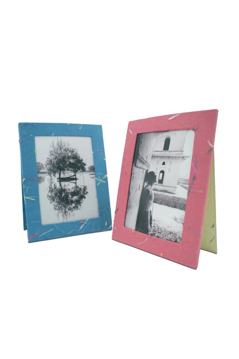 Photo Frames Handmade Upcycled Tree-Free Paper - Set of 5, Alternate, color, Multi Color
