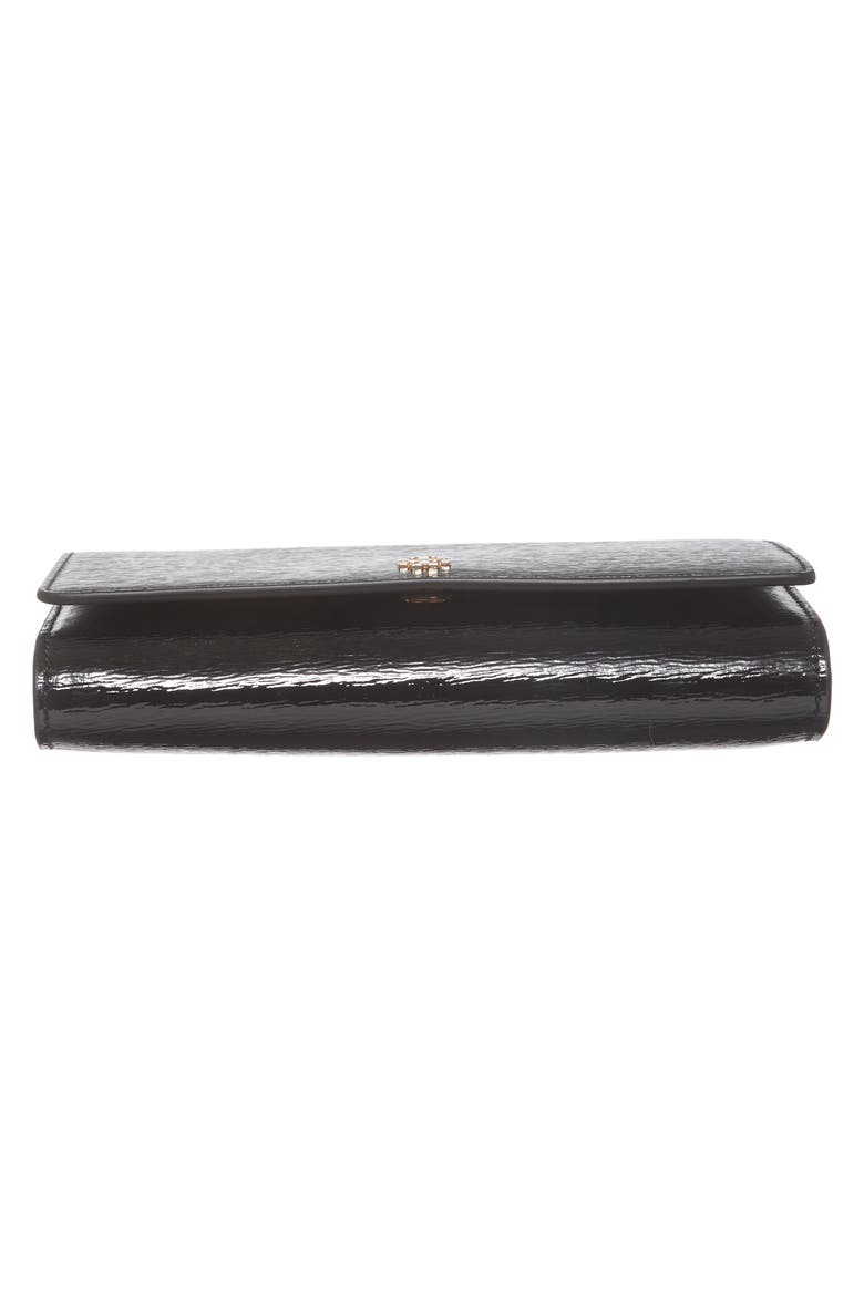 Robinson Patent Leather Wallet on a Chain, Alternate, color, BLACK