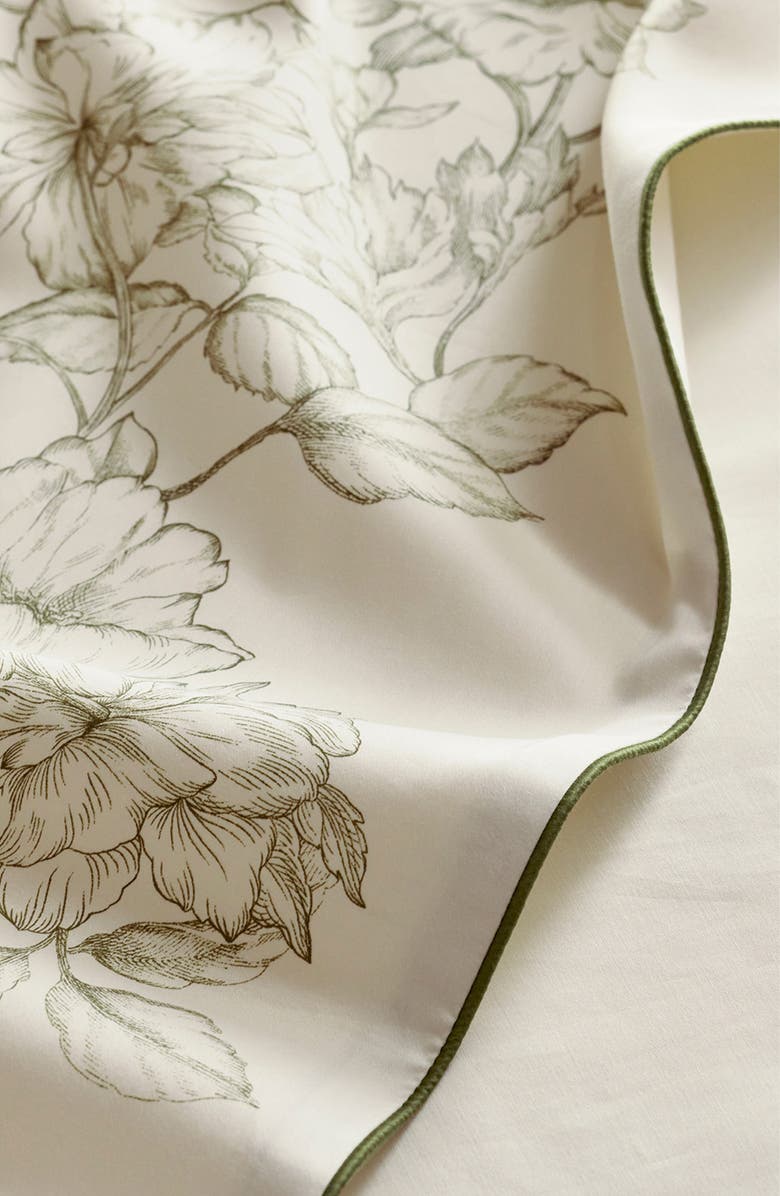 Boll & Branch Signature Floral Piped Edge Sheet Set, Alternate, color, Cream/ Olivine