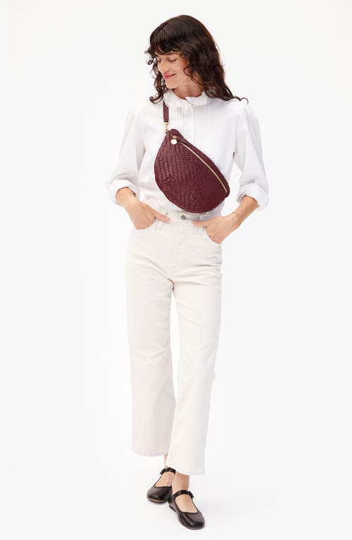 Clare V . Grande Woven Leather Belt Bag In Purple