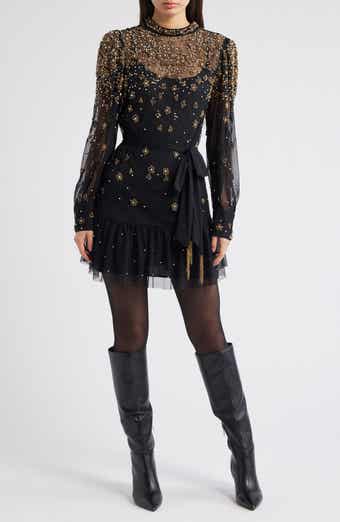 Embroidered Tulle Overlay Minidress