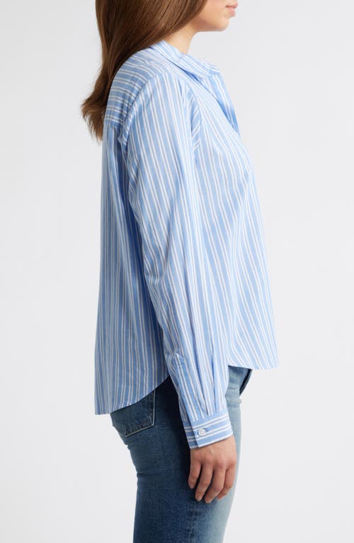 BEACHLUNCHLOUNGE BEACHLUNCHLOUNGE CANDY STRIPE COTTON BLEND BUTTON-UP SHIRT
