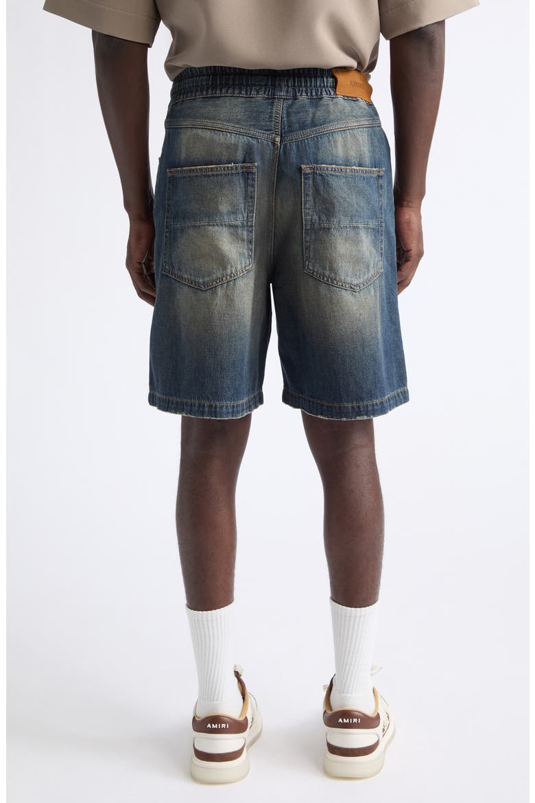 3D Logo Drawstring Denim Shorts, Alternate, color, SANDSTONE