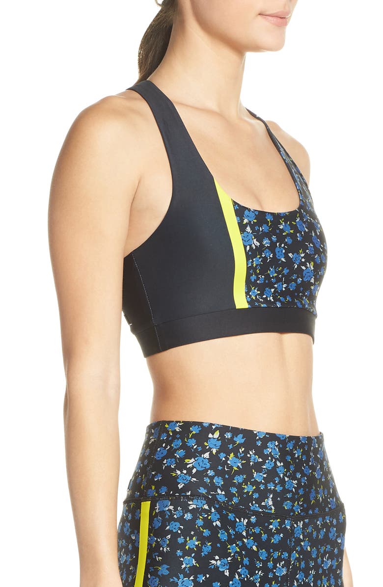Soul by SoulCycle Floral Racerback Sports Bra, Alternate, color, 