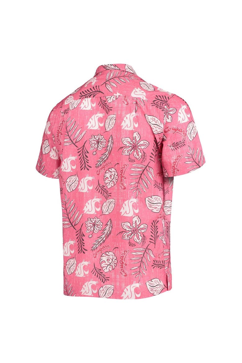 Men's Wes & Willy Crimson Washington State Cougars Vintage Floral Button-Up Shirt, Alternate, color, Crimson