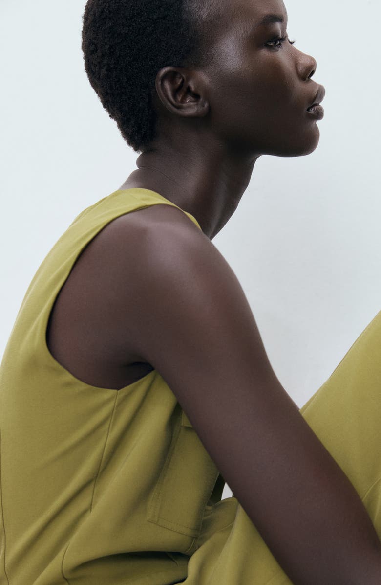 MANGO Utility Wide Leg Jumpsuit, Alternate, color, Green