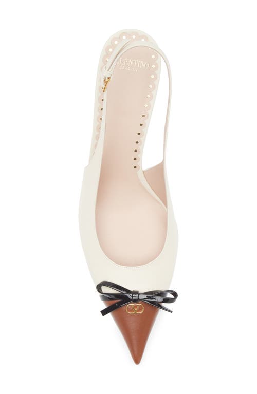 Valentino Bow Detailed Pointed Toe Pumps In White