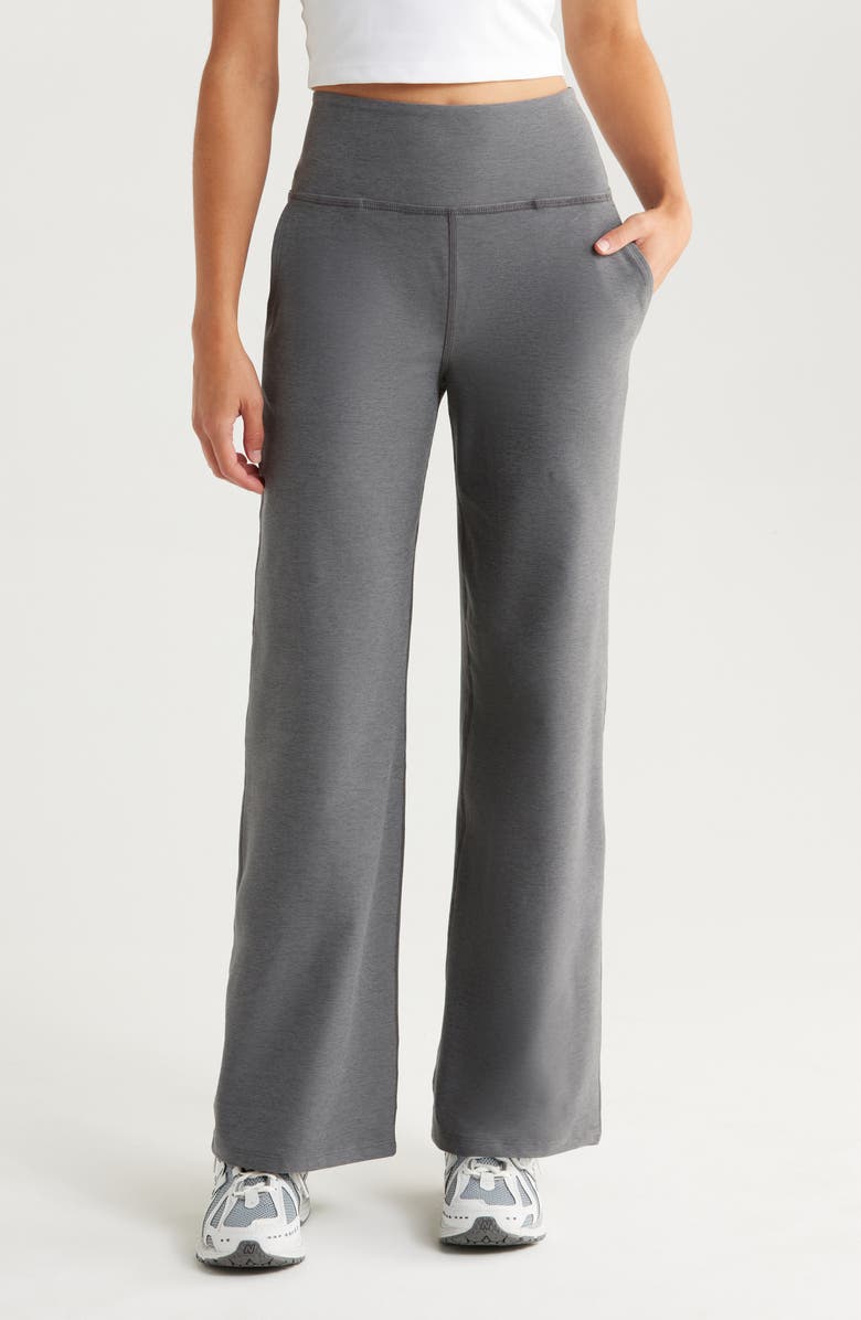 Beyond Yoga Space Dye Wide Leg Pants, Main, color, True Gray Heather