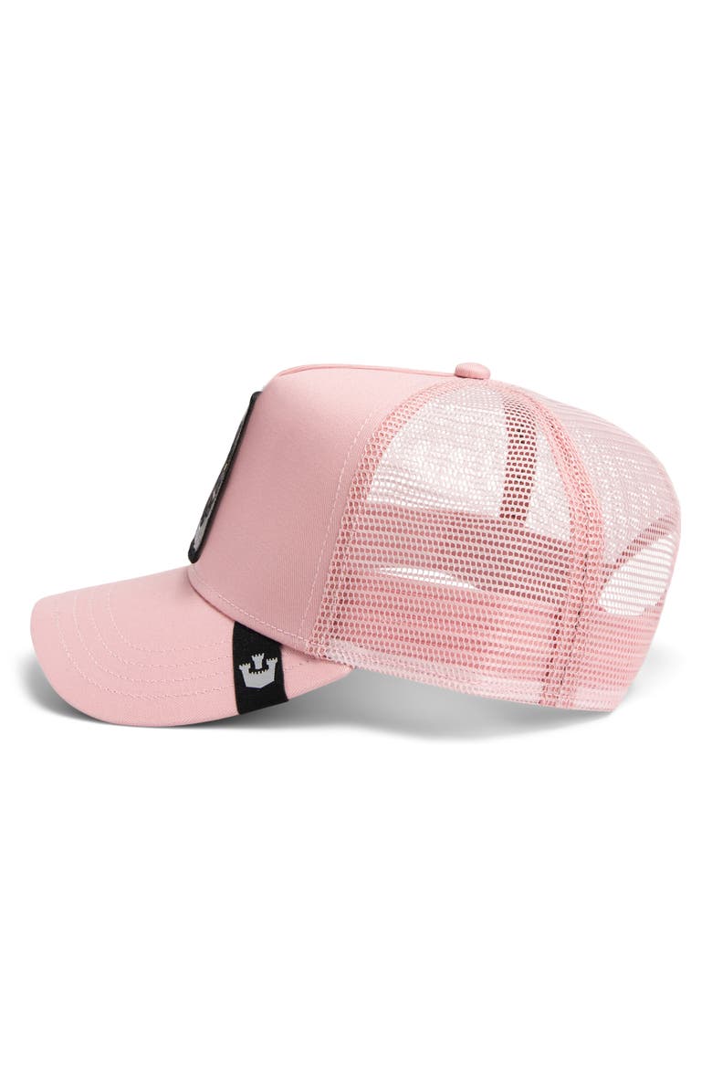 Goorin Bros. The Black Panther Embroidered Patch Trucker Hat, Alternate, color, Pink