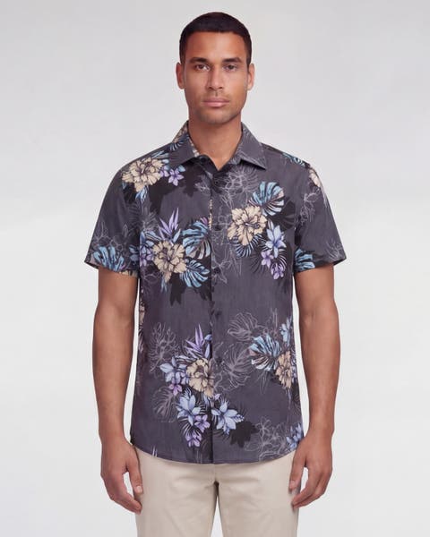 Exotic Floral Mens Linen Printed Shirt
