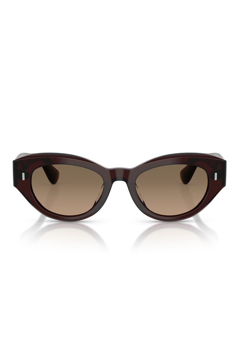 50mm Lerrue Polarized Oval Sunglasses, Main, color, DARK SIENNA / SANDSTONE