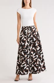 Leith Drawstring Waist Cotton Poplin Maxi Skirt