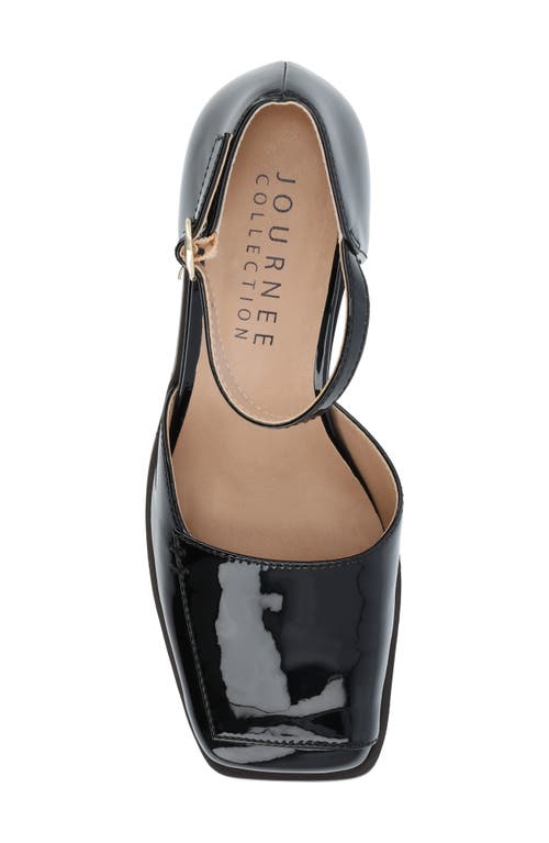 Journee Collection Evangeline Block Heel Pump In Black Patent