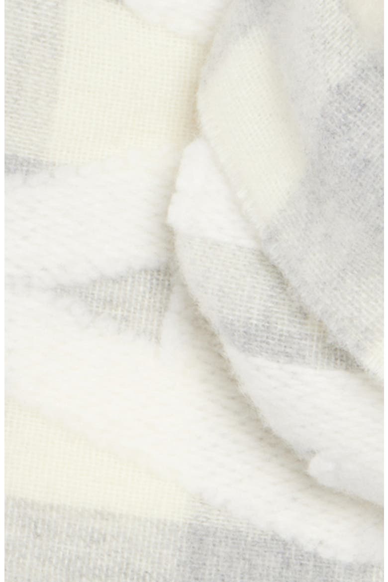 Veda Buffalo Plaid Wool Blend Fringe Scarf, Alternate, color, GREY/ DARK GREY