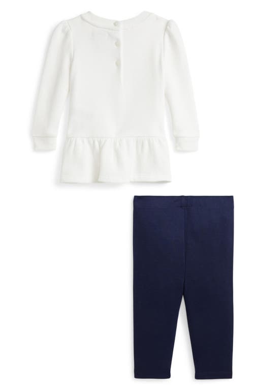 Polo Ralph Lauren Ralph Lauren Polo Bear Long Sleeve Cotton Graphic Sweatshirt & Leggings Set In Paper White