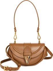 Versace Small Virtus Leather Shoulder Bag
