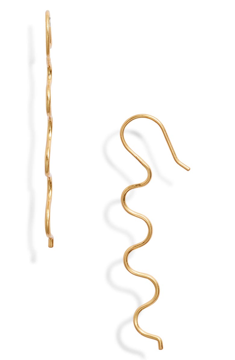 Madewell Wave Threader Earrings, Main, color,