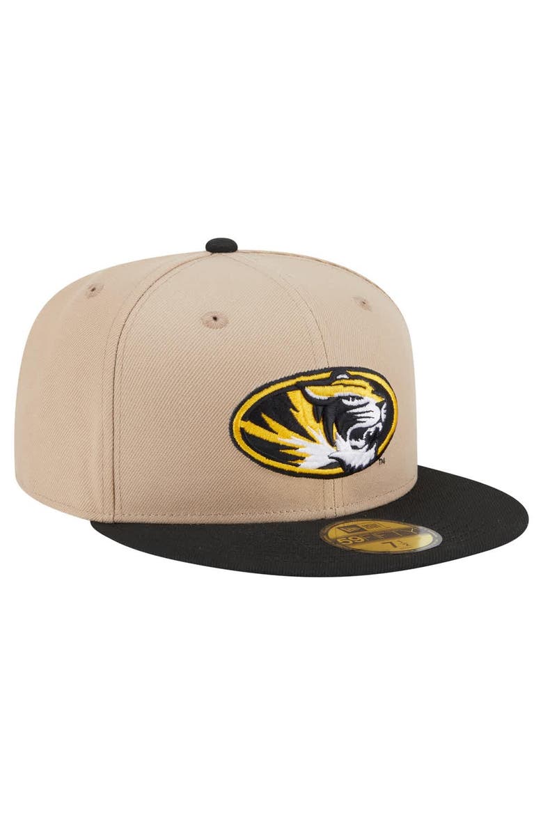 Men's New Era  Khaki Missouri Tigers Two-Tone 59FIFTY Fitted Hat, Alternate, color, Khaki