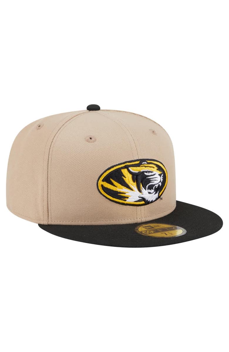 New Era Men's New Era  Khaki Missouri Tigers Two-Tone 59FIFTY Fitted Hat, Alternate, color, Khaki