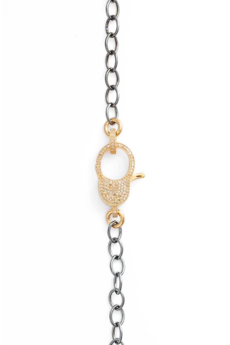 Pavé Diamond Clasp Long Chain Necklace, Alternate, color, GOLD/ BLACK