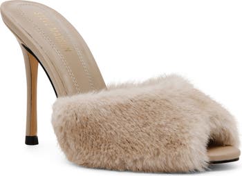 ふわふわ★Steve Madden★PRIYA-F ピンヒール サンダル PRIYA Faux Fur Black Mule | Women's Heels – Steve Madden