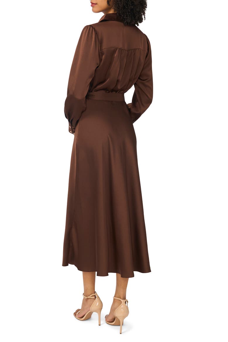Isabelle Long Sleeve Belted Shirtdress, Alternate, color, CHICORY COFFEE