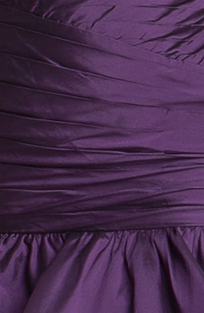 ML Monique Lhuillier Strapless High/Low Taffeta Mermaid Gown, Alternate, color,