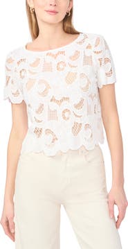 Vince Camuto Short Sleeve Lace Top